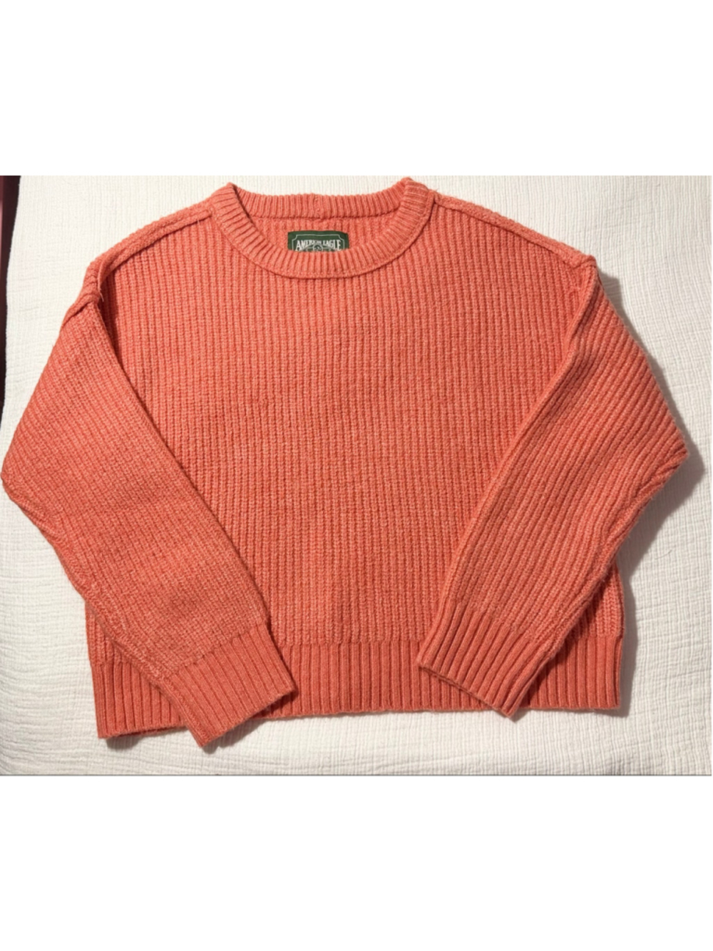 NWT American Eagle Coral Ribbed Knit Sweater Size M